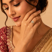 Rotating Floral Studded Ring