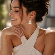 Pearl Pyramid Dangle Earrings