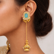 Neelam Aura Long pearl Jhumka Earrings