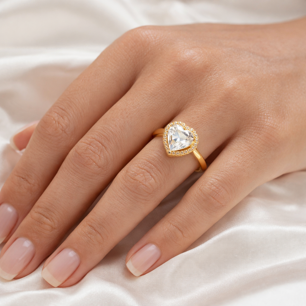 Crystal Heart Promise Ring