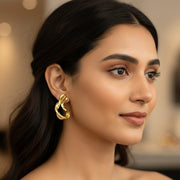 Golden Wave Statement Earrings