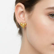 Textured Love Heart Studs