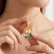 Aurora Glass Heart Pendant