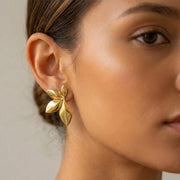 Golden Petal Bloom Earrings