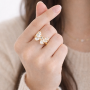 Luna Halo Oval Crystal Ring