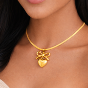 Ribbon Heart Charm Pendant