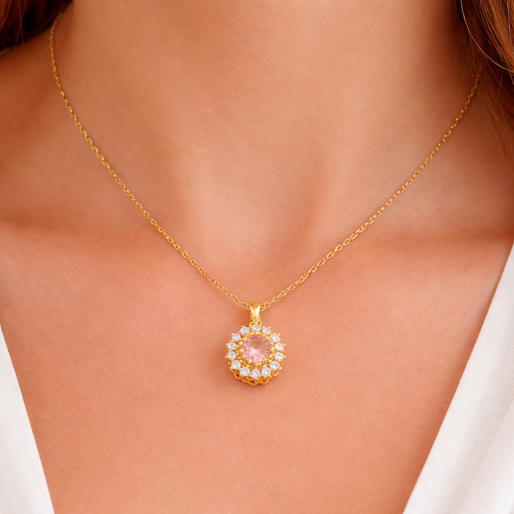 Blush Bloom Crystal Pendant