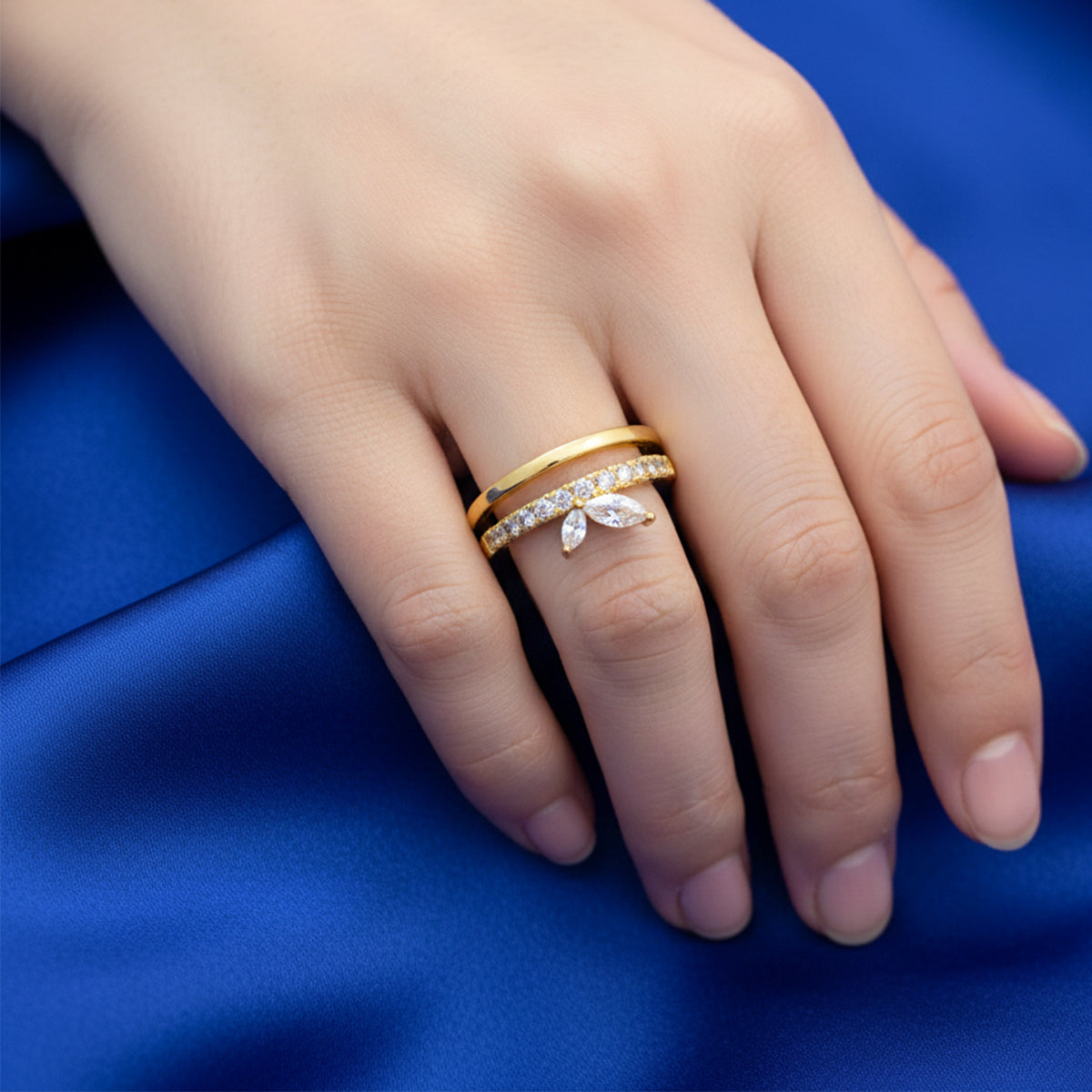 Luna Layered Adjustable Ring