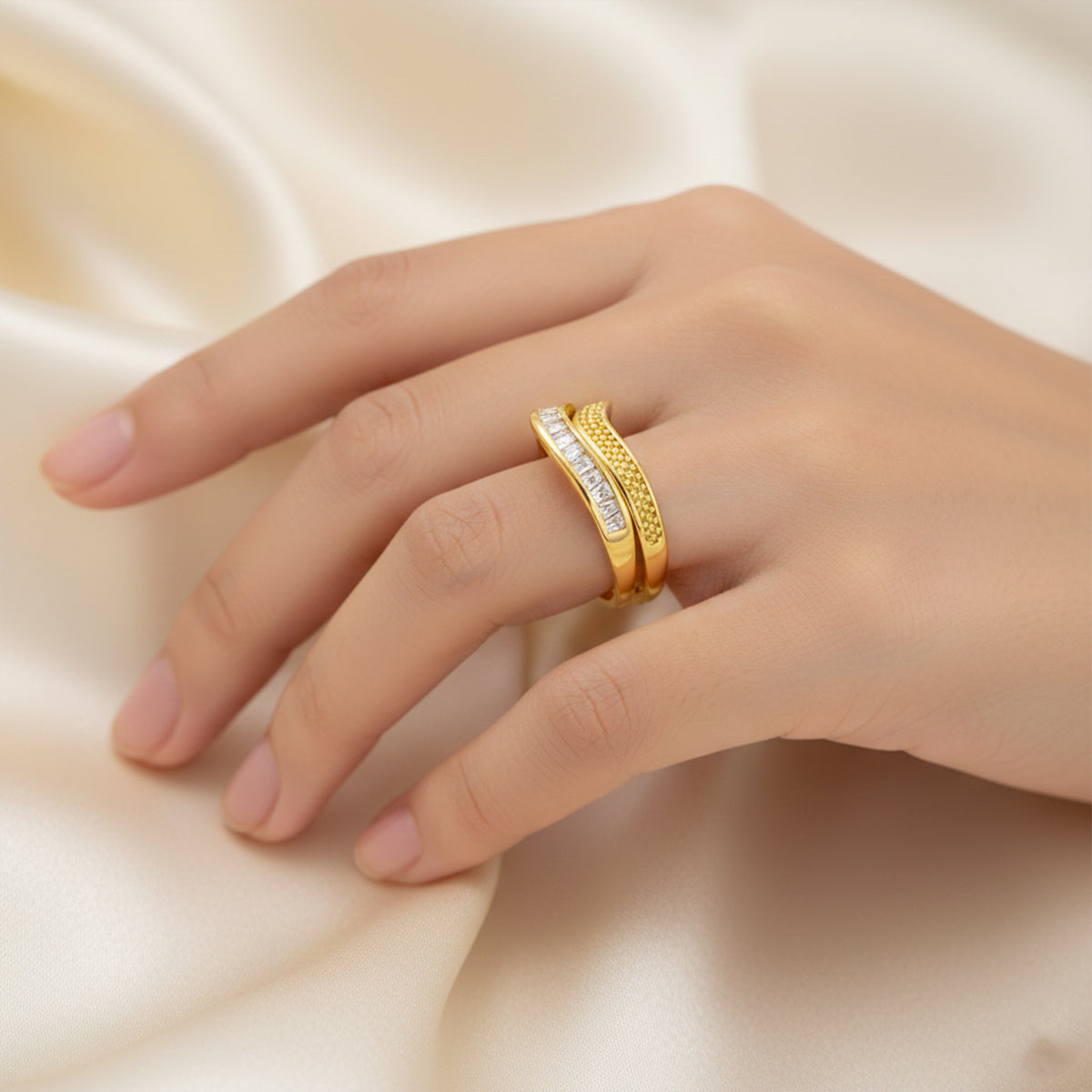 Luna Chevron Adjustable Ring