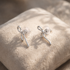 Silver Grace Knot Drop Earrings