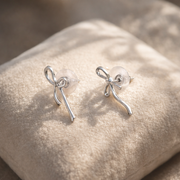 Silver Grace Knot Drop Earrings