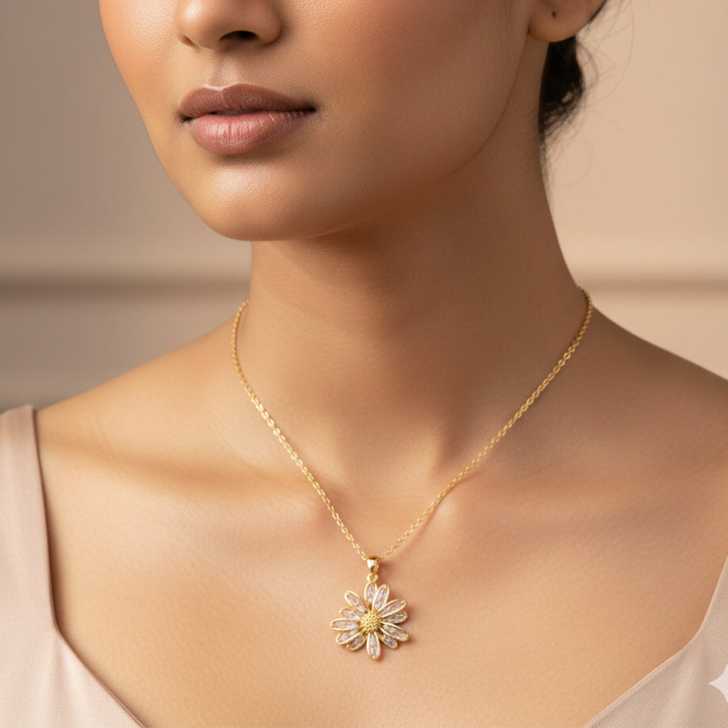 Radiant Daisy Gold Chain with pendant