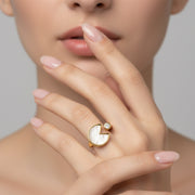 adjustable gold-plated Pac-Man ring