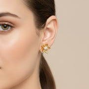 Floral Spark Gold Stud Earring