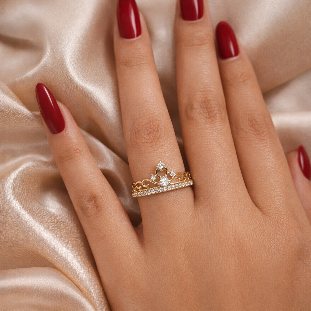 Shahi Crown CZ adjustable Ring