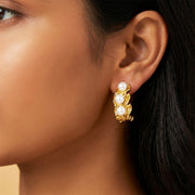 Pearl Loop Wave Earrings