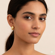 Gold Plated Teardrop Stud Earrings
