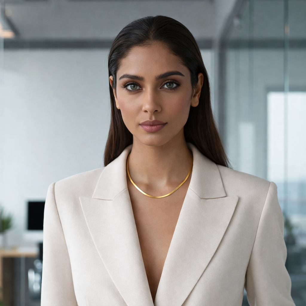 Luxe Flat Gold Chain with pendant