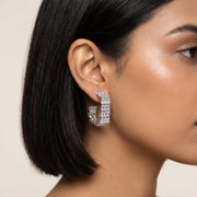 Crystal Royale Baguette Hoops Earrings