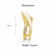 White Enamel Twist Gold Ring