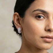 Aurora Baguette Curve Hoops Earrings