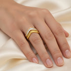 Luna Chevron Adjustable Ring