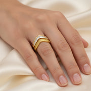 Luna Chevron Adjustable Ring