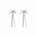 Bow Tassel Drop Studs