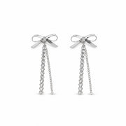 Bow Tassel Drop Studs