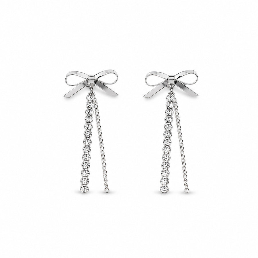Bow Tassel Drop Studs