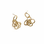 Golden Cluster Loop Earrings