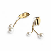 Pearl Drop Leaf Earring