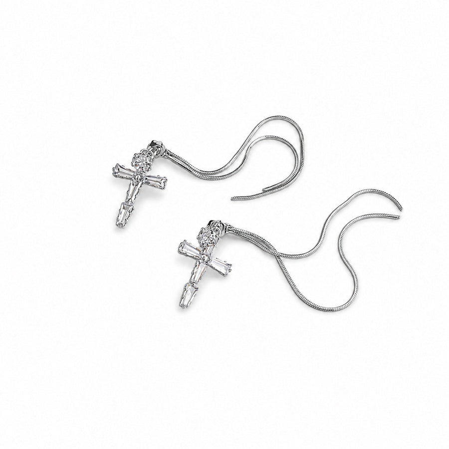 Cross Tassel Earrings