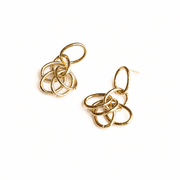 Golden Cluster Loop Earrings