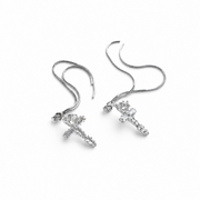 Cross Tassel Earrings