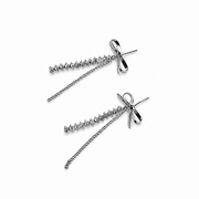 Bow Tassel Drop Studs