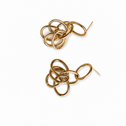 Golden Cluster Loop Earrings