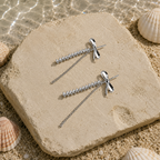 Bow Tassel Drop Studs