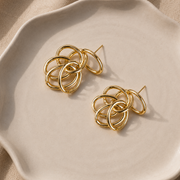 Golden Cluster Loop Earrings