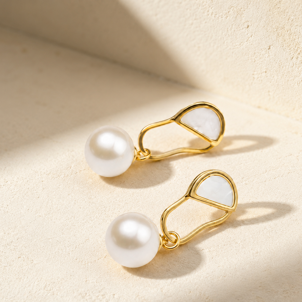 Pearl Hoop Earrings