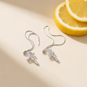 Cross Tassel Earrings
