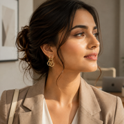 Golden Cluster Loop Earrings