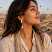 Pearl Drop Leaf Earring