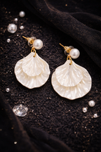 Petal Pearl Drop Earrings