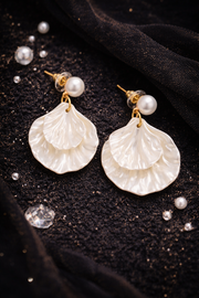 Petal Pearl Drop Earrings
