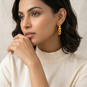 gold plated Twirl Hoops Earring