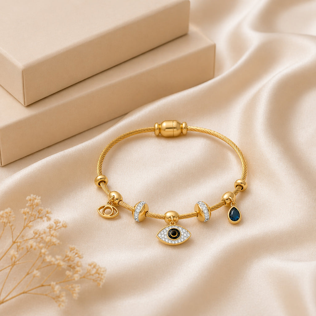 Evil Eye Charm Bangle