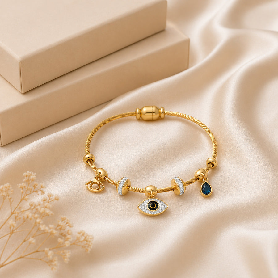 Evil Eye Charm Bangle