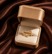 Royal Bow Crystal Adjustable Ring