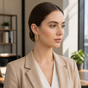 Textured Edge Classic Hoop Earrings